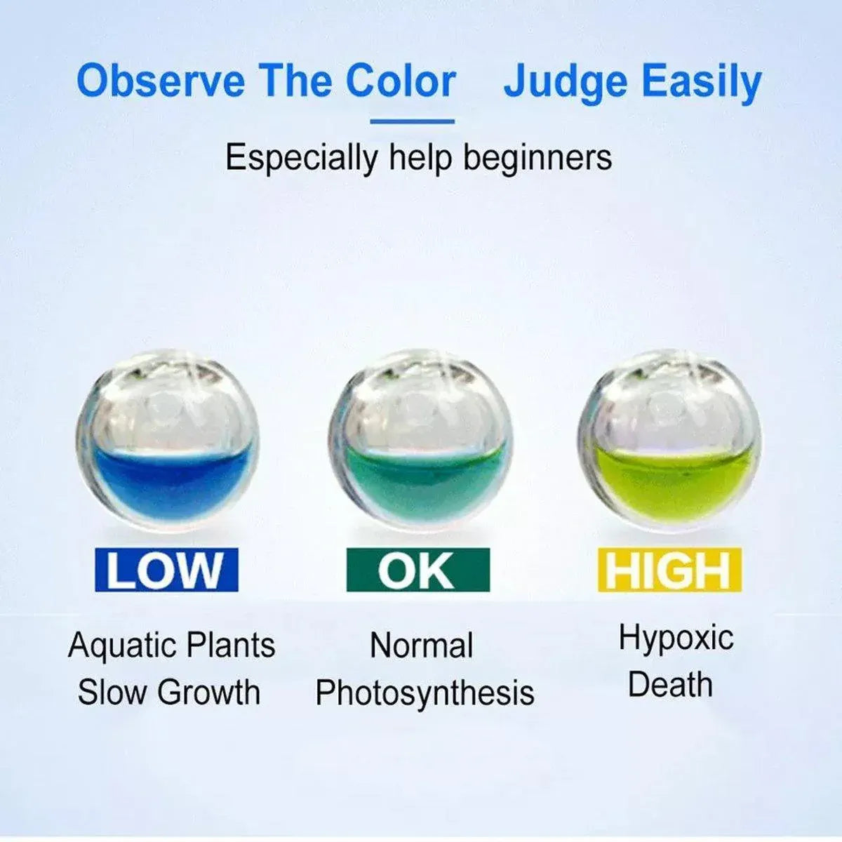 Aquatic CO2 Drop Checker Glass Aquarium Monitor Kit Accurate Fish Tank Tester - Test solution