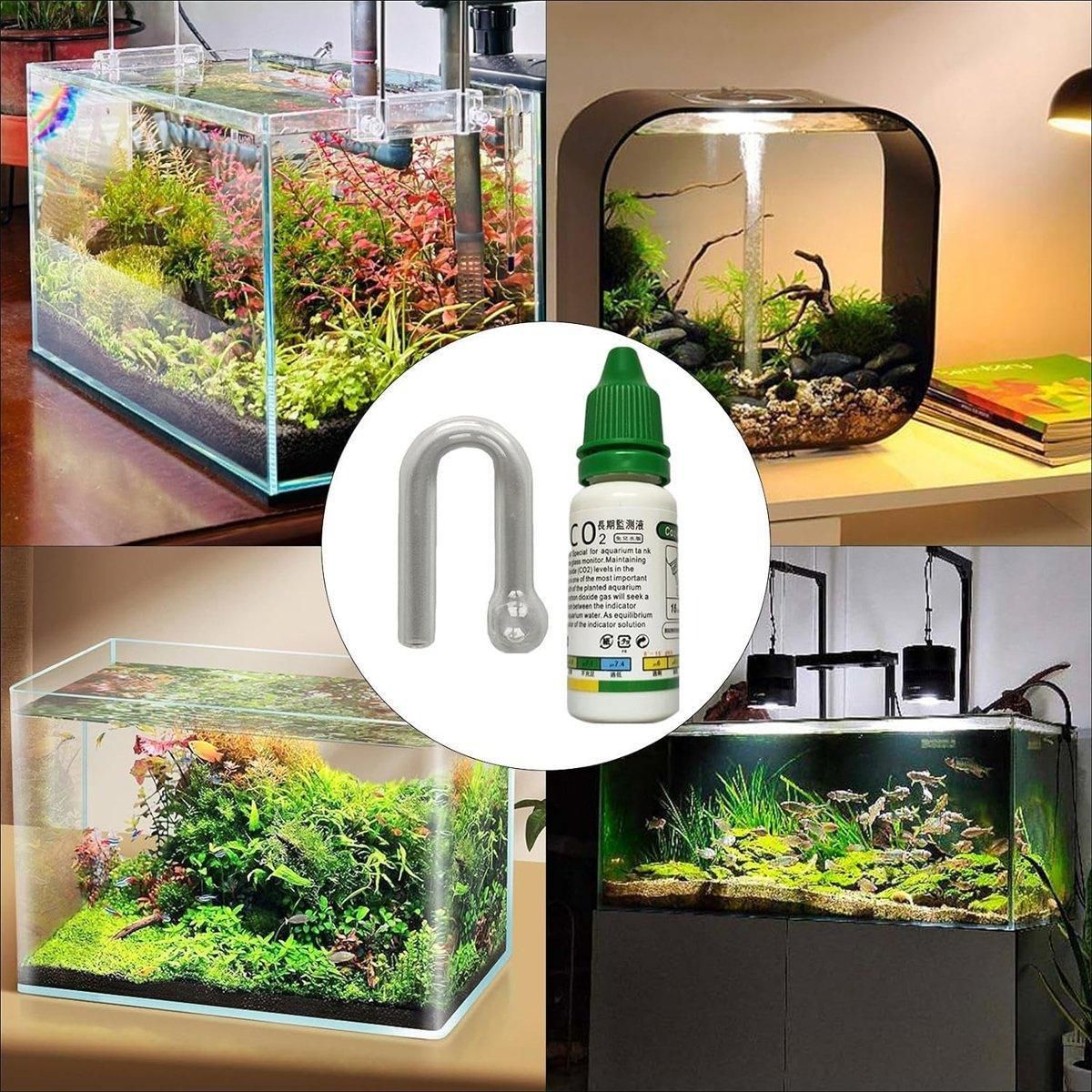 Aquatic CO2 Drop Checker Glass Aquarium Monitor Kit Accurate Fish Tank Tester - Test solution