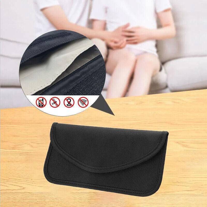 Car Key Case For Faraday Cage Fob Pouch Keyless RFID Blocking Bag - Coffee
