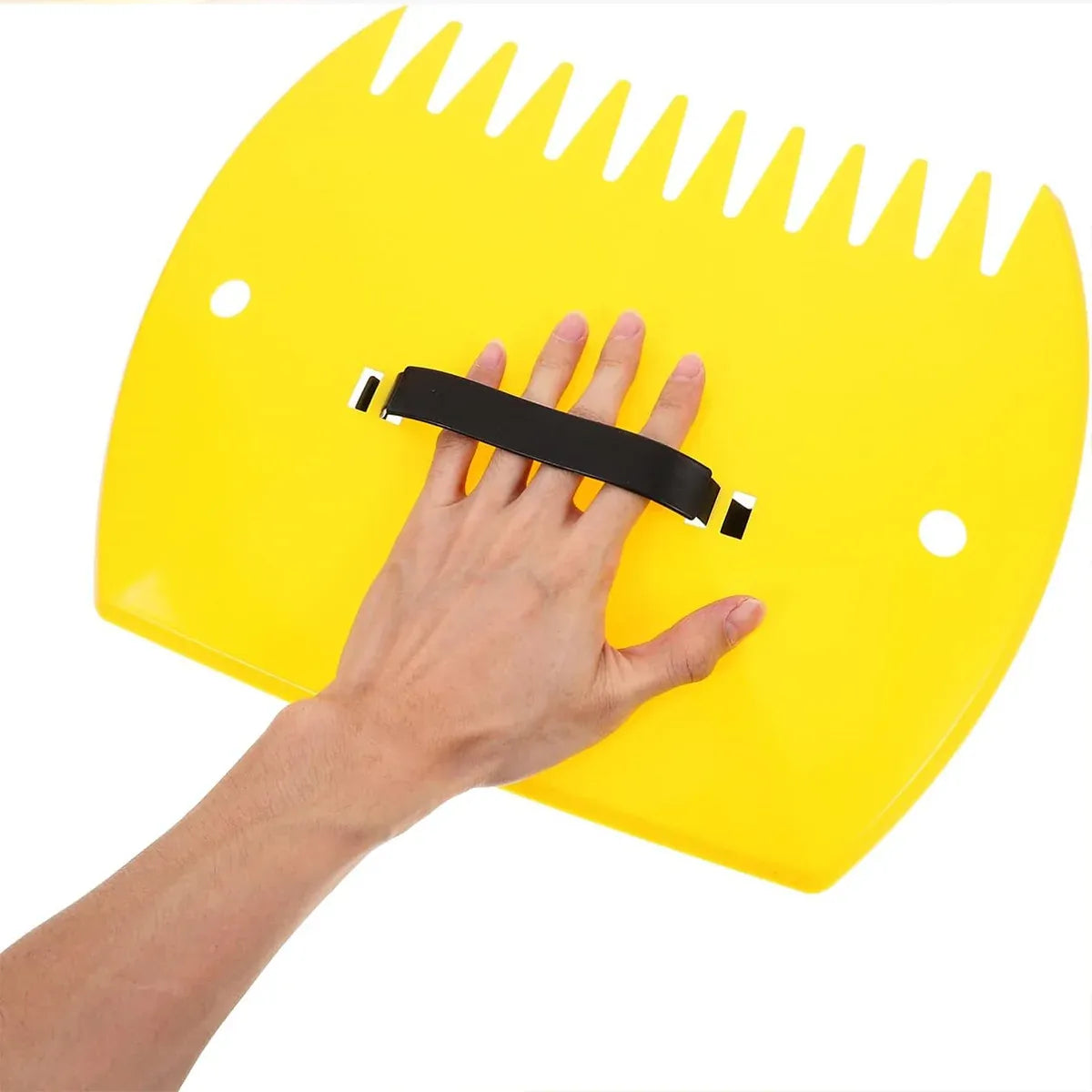 2pcs Outdoor Leaf Clip Plastic Rake Garden Tools Collecting Leaves Yard Cleanup - Yellow