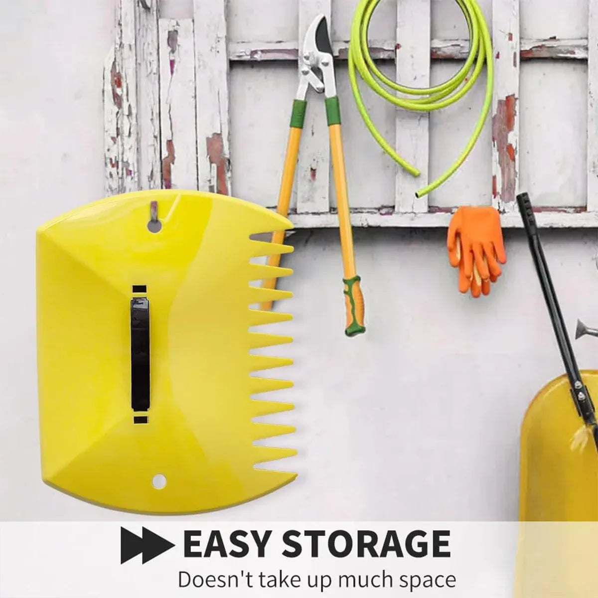 2pcs Outdoor Leaf Clip Plastic Rake Garden Tools Collecting Leaves Yard Cleanup - Yellow