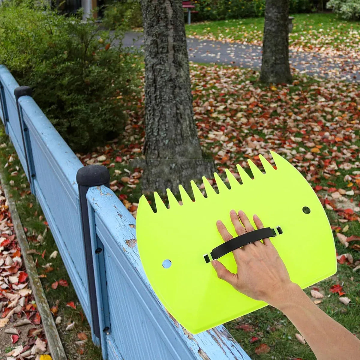 2pcs Outdoor Leaf Clip Plastic Rake Garden Tools Collecting Leaves Yard Cleanup - Yellow