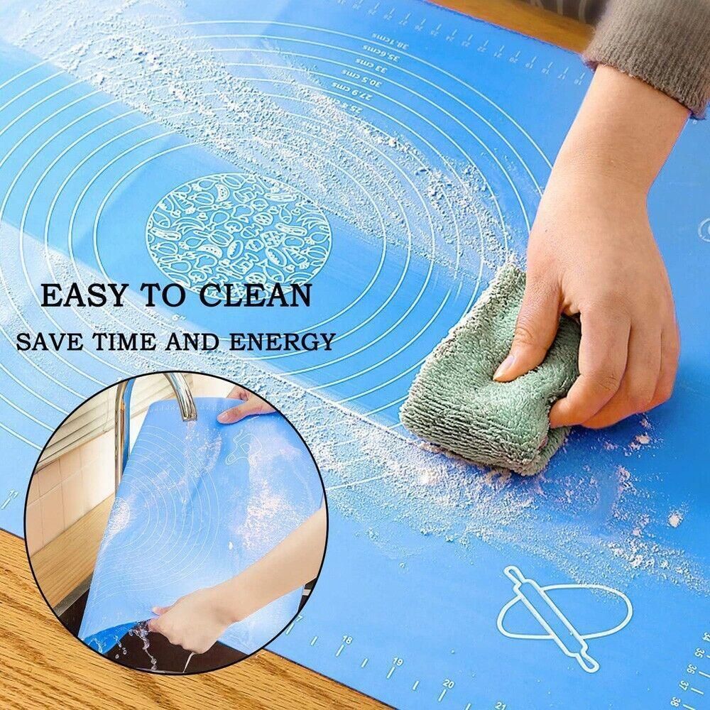 Green Reusable Non-Stick Silicone Rolling Dough Mat Cake Pastry Baking Fondant Sheet - 29*26cm