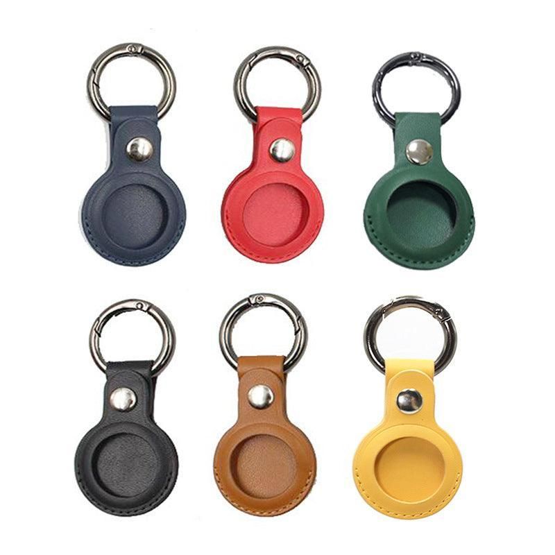 For Apple Airtag Leather Case Cover Air Tag Keychain Holder Sleeve Shell Tracker - Green