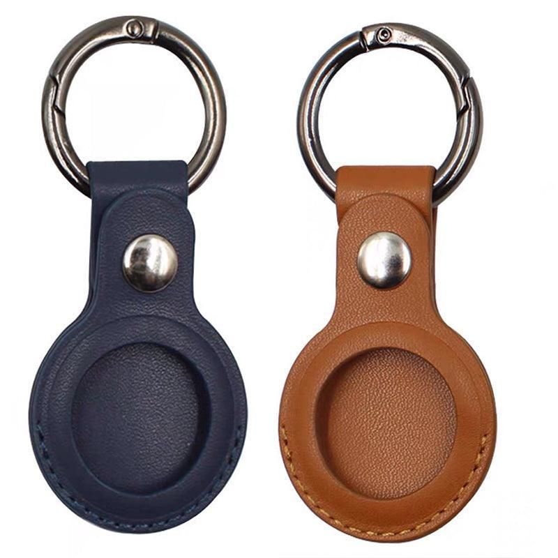 For Apple Airtag Leather Case Cover Air Tag Keychain Holder Sleeve Shell Tracker - Green