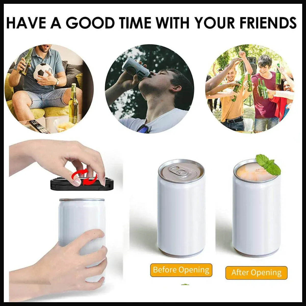 Topless Can Opener Manual Kitchen Tool for Beer Soda and Tin Bottles - Grey