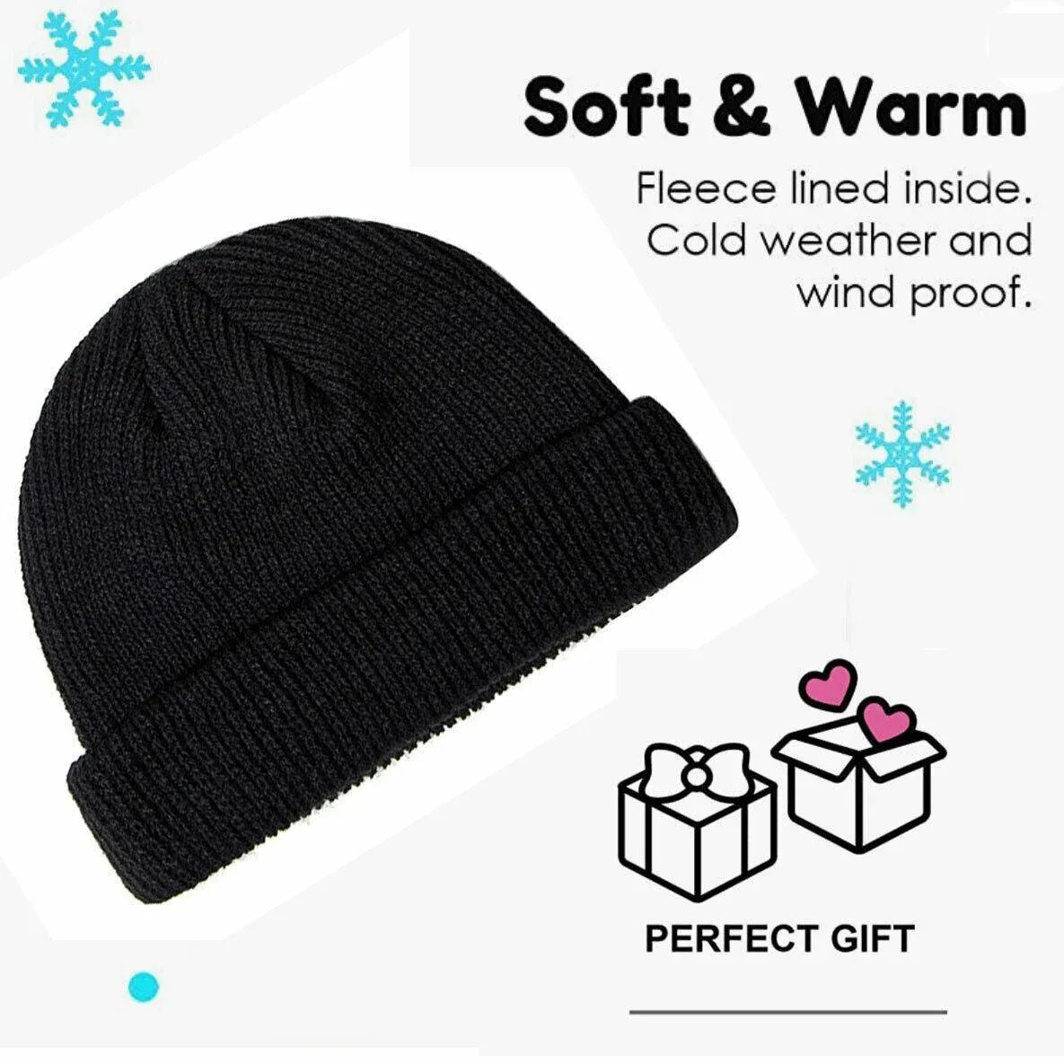 Men Women Mini Fisherman Beanie Winter Spring Hat Soft Knitted Docker Skull Cap - Khaki
