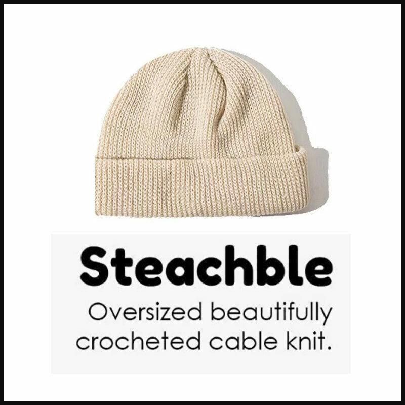 Men Women Mini Fisherman Beanie Winter Spring Hat Soft Knitted Docker Skull Cap - Khaki