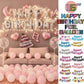 40Cm 3D Happy Birthday Letters Balloons Inflating Foil Banner Bunting Celebrate - Rose Gold