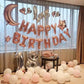 40Cm 3D Happy Birthday Letters Balloons Inflating Foil Banner Bunting Celebrate - Rose Gold