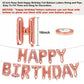 40Cm 3D Happy Birthday Letters Balloons Inflating Foil Banner Bunting Celebrate - Rose Gold