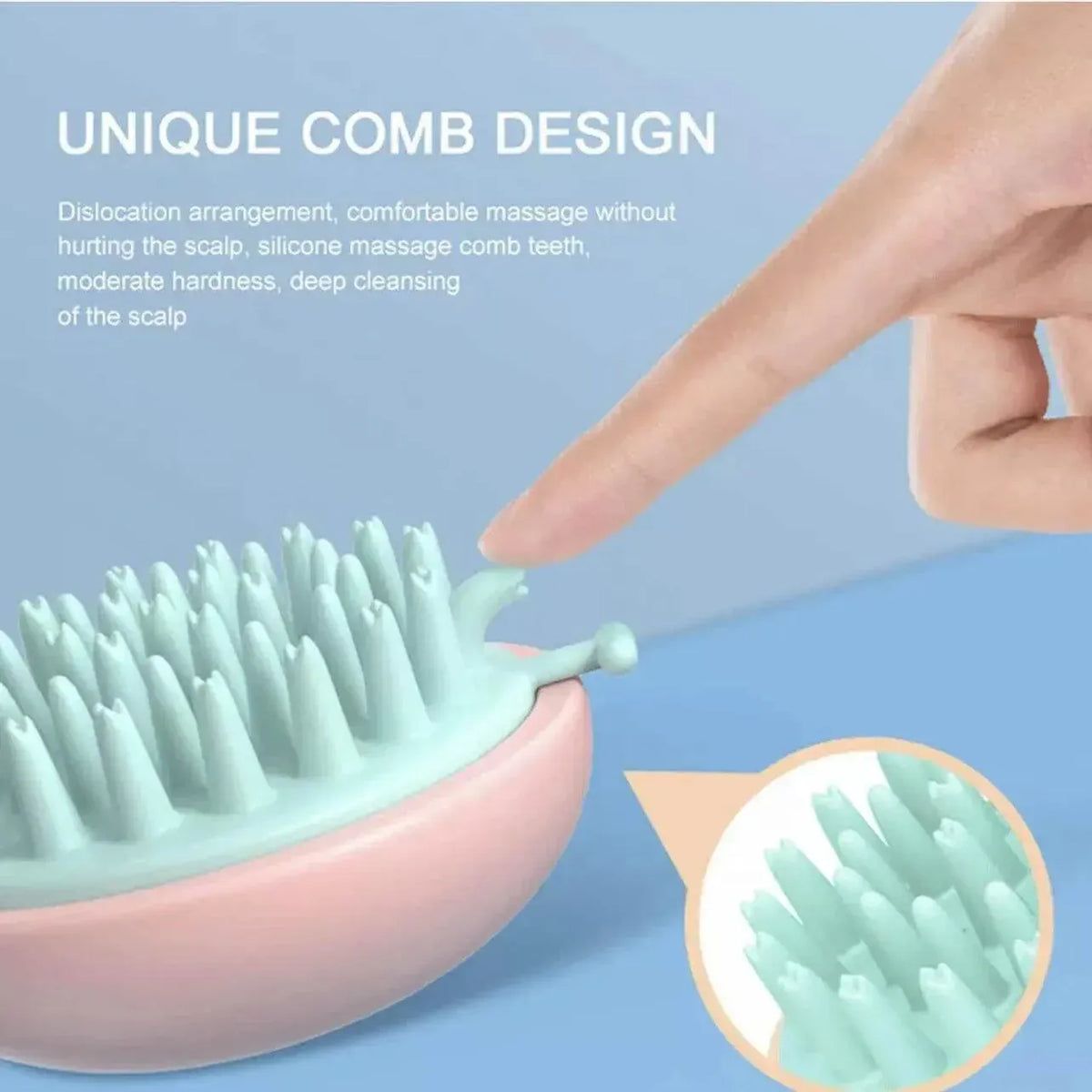 Handheld Scalp Massager Brush for Hair Washing and Shampoo with Silicone Bristles - Yellow