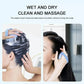 Handheld Scalp Massager Brush for Hair Washing and Shampoo with Silicone Bristles - Yellow