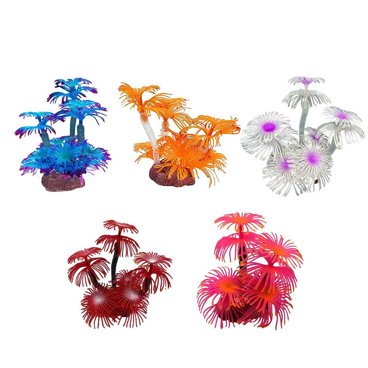 Soft Silicone Coral Aquarium Decoration Odor-Free Fish Tank Scenery Simulation - Blue