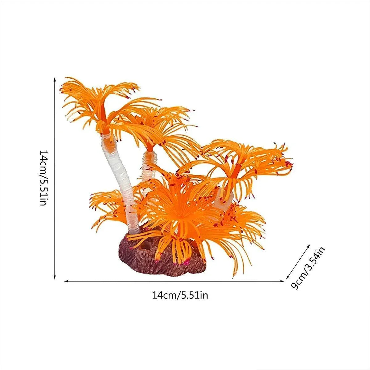 Soft Silicone Coral Aquarium Decoration Odor-Free Fish Tank Scenery Simulation - Blue