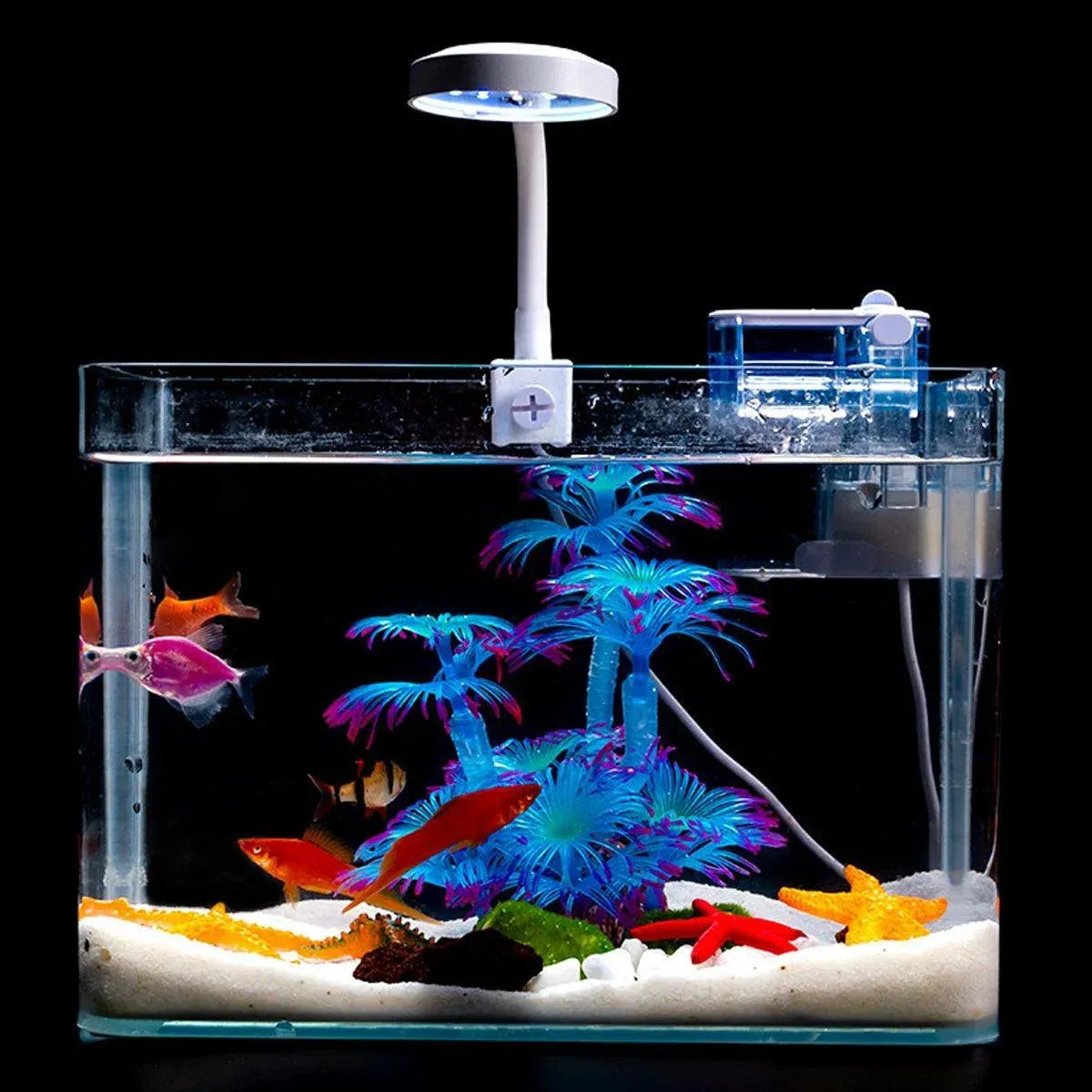 Soft Silicone Coral Aquarium Decoration Odor-Free Fish Tank Scenery Simulation - Blue