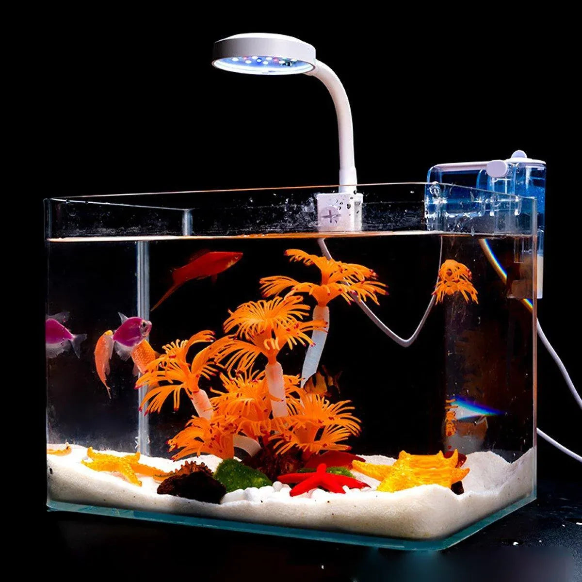 Soft Silicone Coral Aquarium Decoration Odor-Free Fish Tank Scenery Simulation - Blue