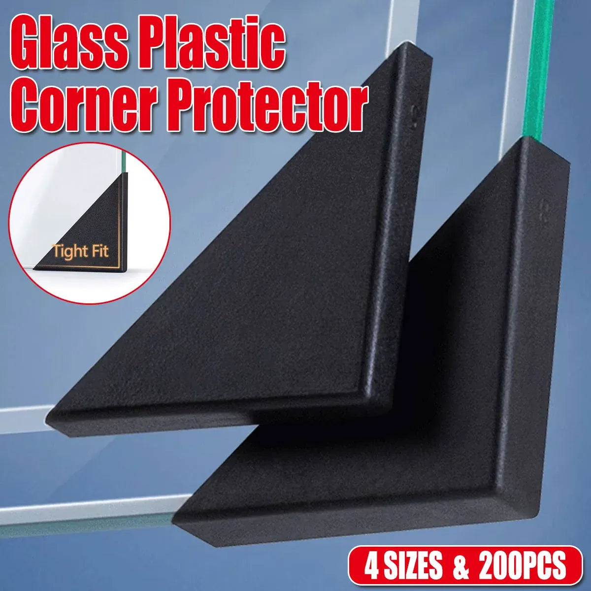 200pcs Glass Corner Protector Plastic Tile Sleeve for Acrylic Anti Collision Use