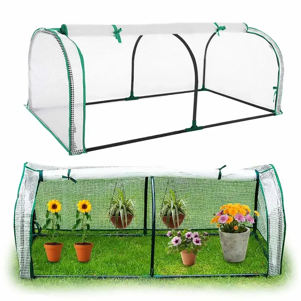 PVC Greenhouse Cover Replacement Plant Tent Garden Shelter No Frame - Transparent