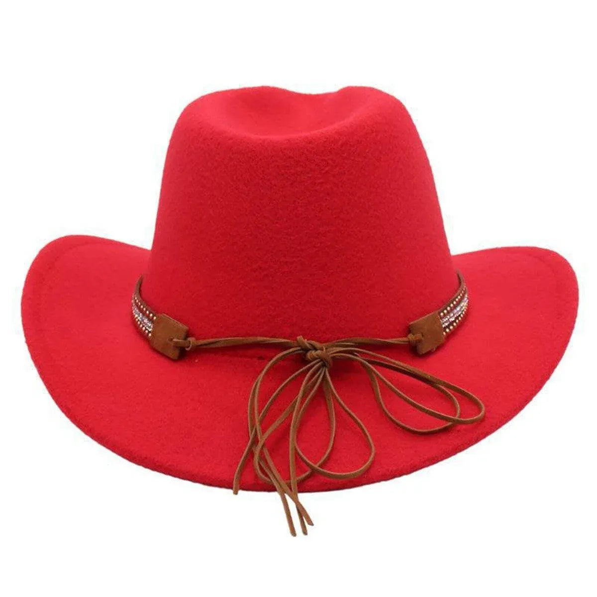Western Cowboy Hat American Wool Felt Jazz Hat for Men Women Upside Down Top Hat - Khaki