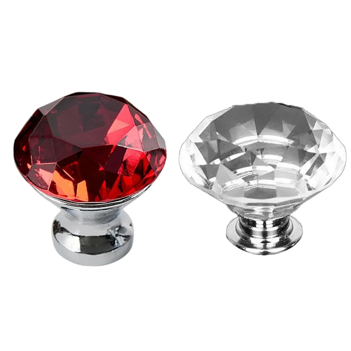 Door Knobs Handles Clear Crystal Diamond Glass Kitchen Cupboard Cabinet Pulls Au