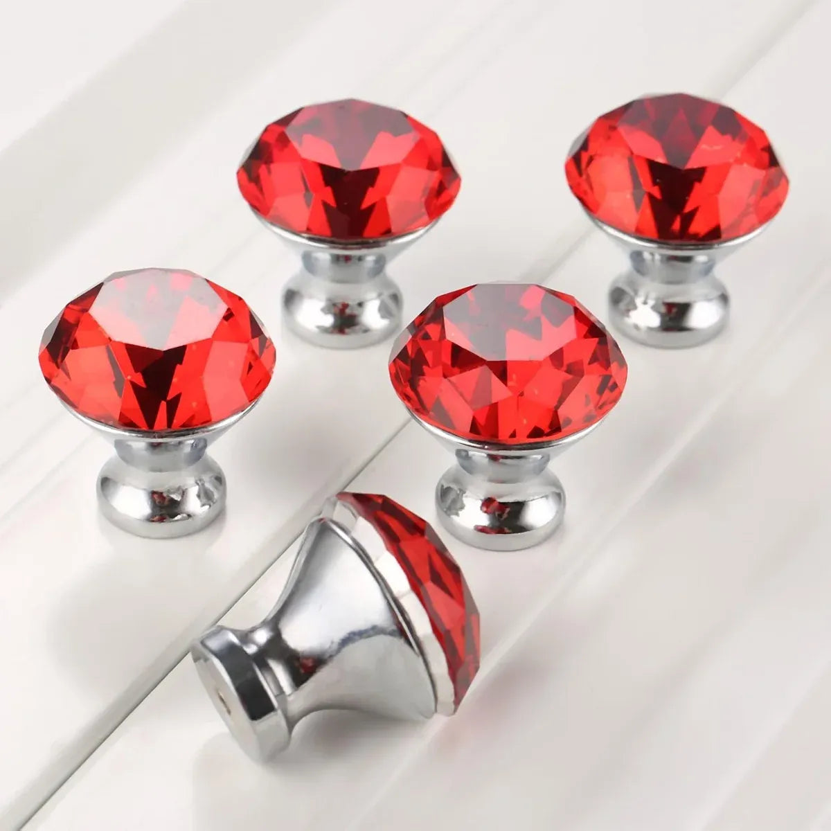 Door Knobs Handles Clear Crystal Diamond Glass Kitchen Cupboard Cabinet Pulls Au