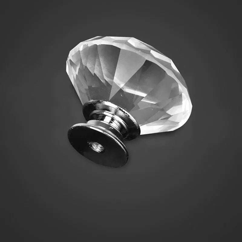 Door Knobs Handles Clear Crystal Diamond Glass Kitchen Cupboard Cabinet Pulls Au
