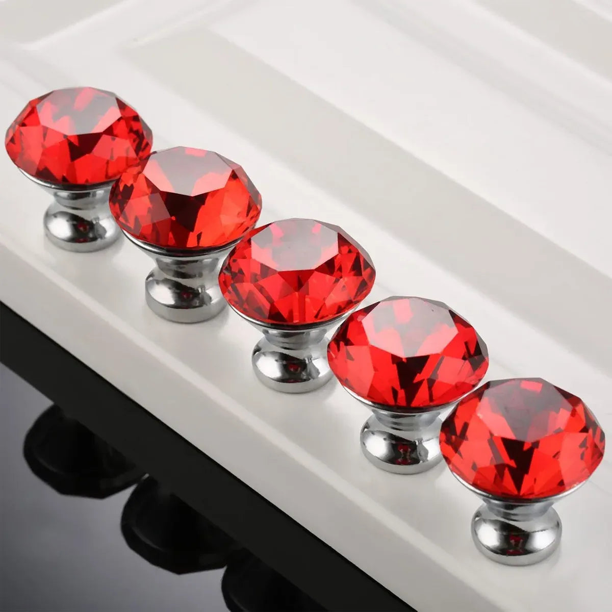 Door Knobs Handles Clear Crystal Diamond Glass Kitchen Cupboard Cabinet Pulls Au