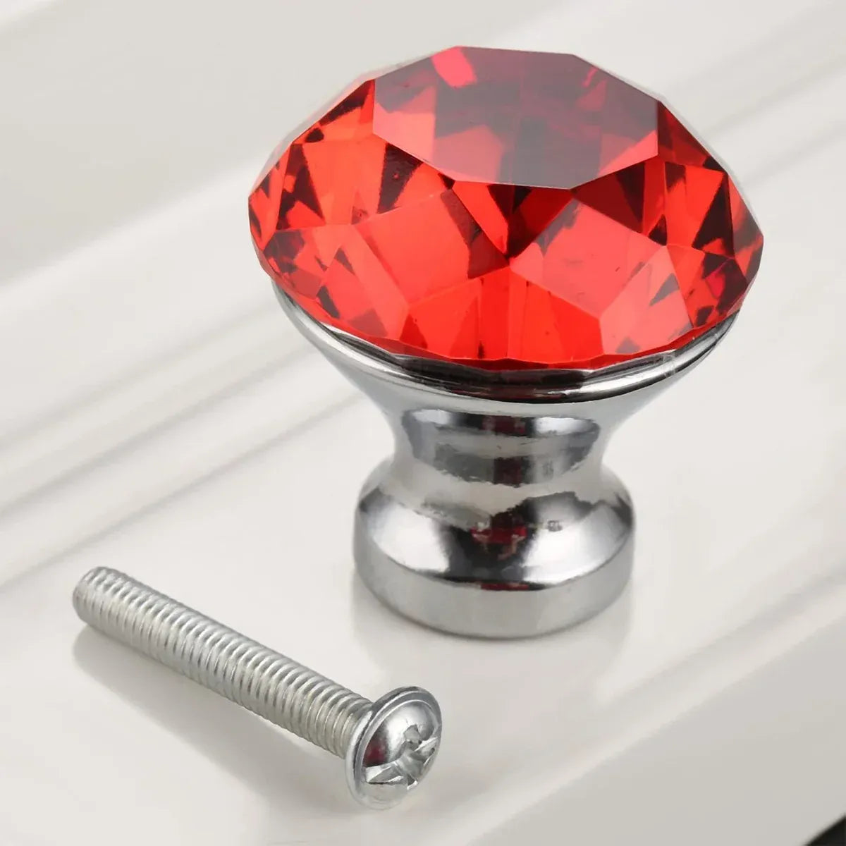 Door Knobs Handles Clear Crystal Diamond Glass Kitchen Cupboard Cabinet Pulls Au