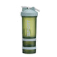 Powder Milkshake Drink Cup Sport Water Bottle 500Ml 3 Tier Protein Shaker Pill - Green