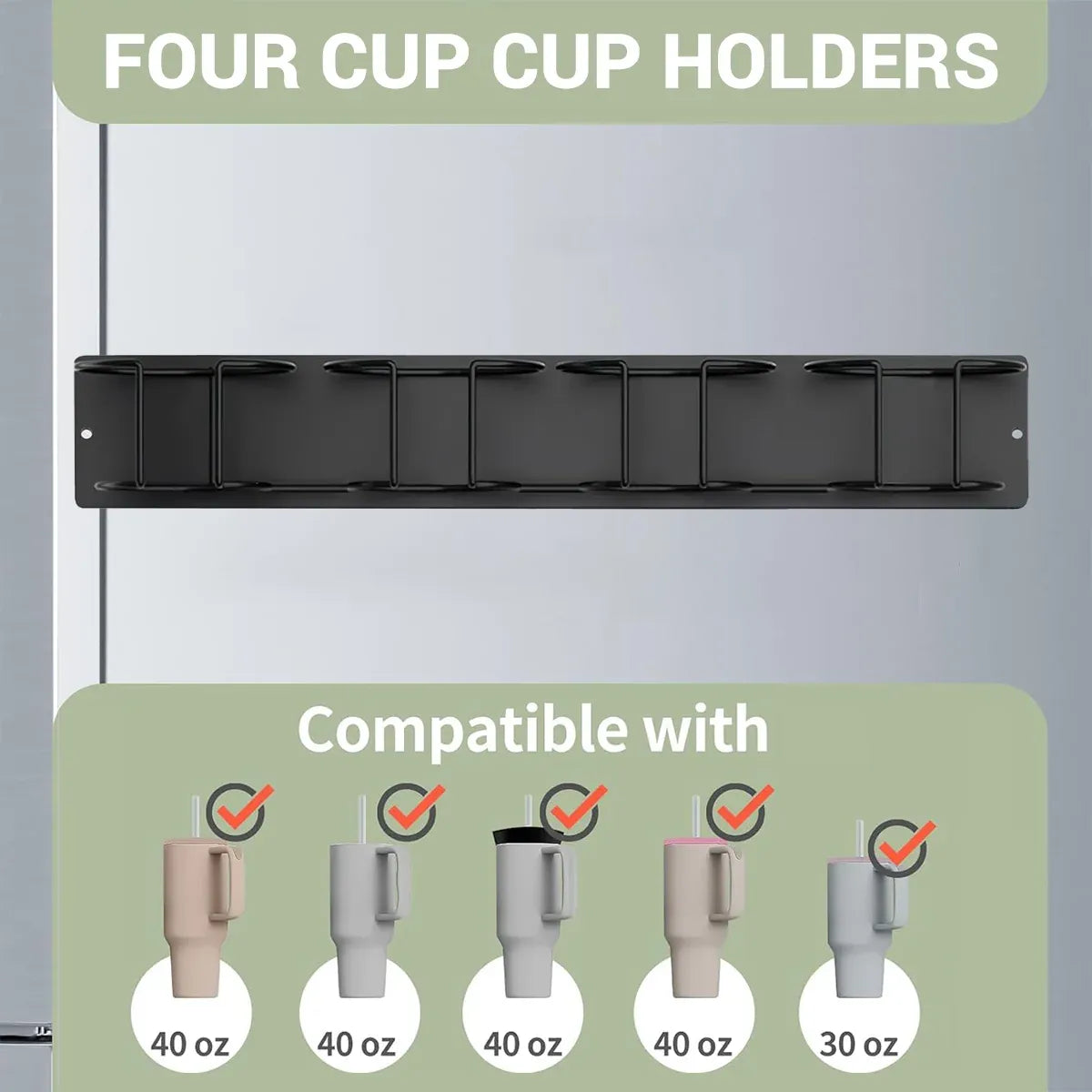 Wall-Mounted Insulated Cup Holder for Kitchen Bedroom Organizer Space Saving