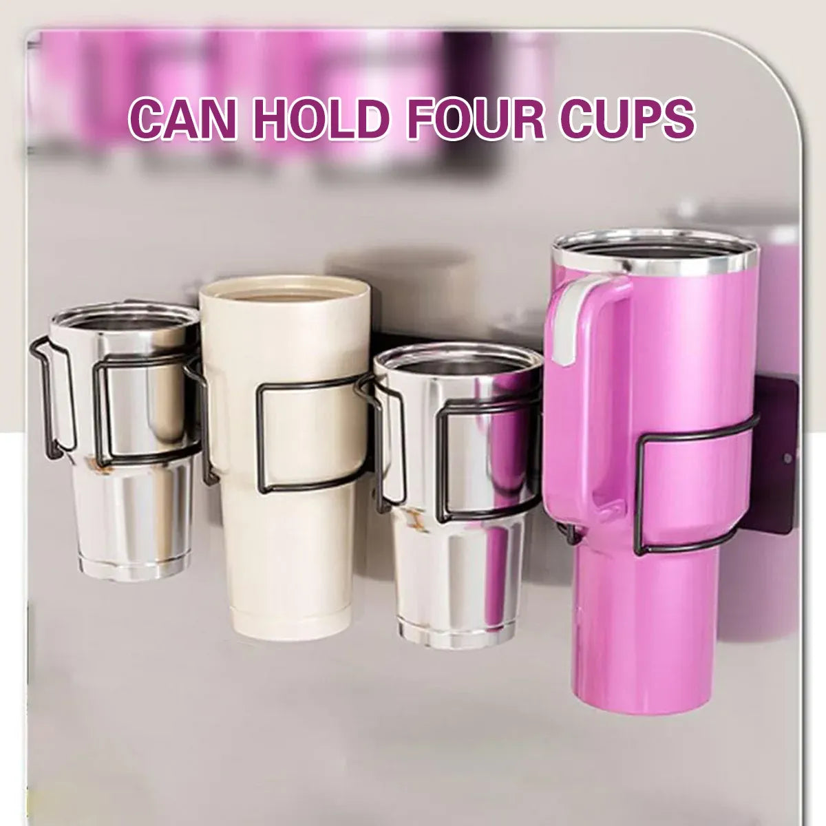 Wall-Mounted Insulated Cup Holder for Kitchen Bedroom Organizer Space Saving