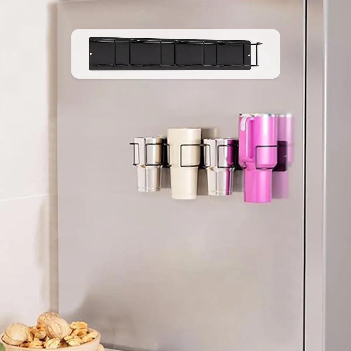 Wall-Mounted Insulated Cup Holder for Kitchen Bedroom Organizer Space Saving