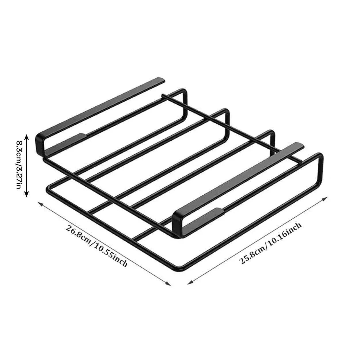 Double Stainless Steel Kitchen Organizer Shelf Rack Cabinet Storage Space Saver