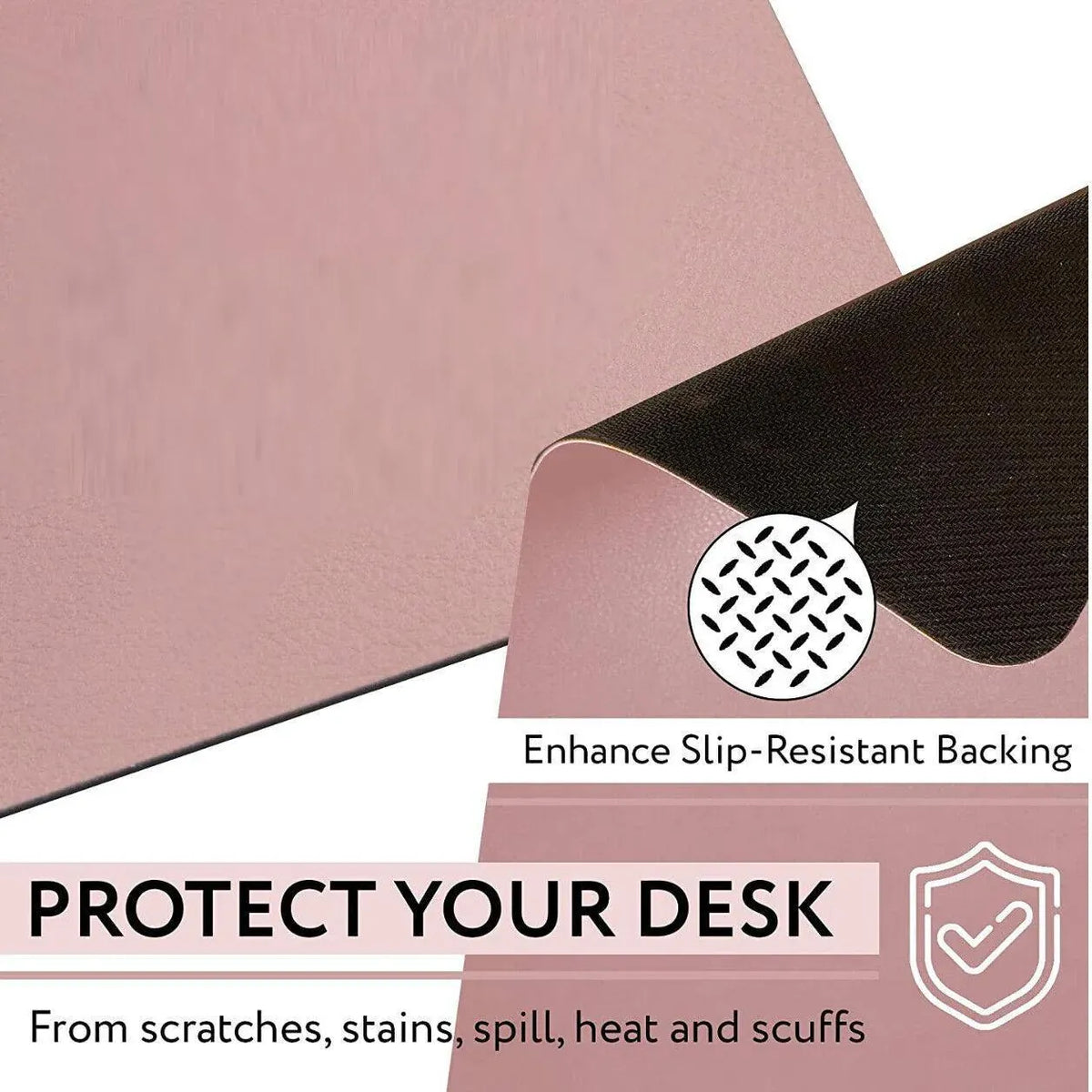 Leather Mouse Pad Gaming Waterproof Desk Mat 25 x 21cm Anti Slip - Dark Green