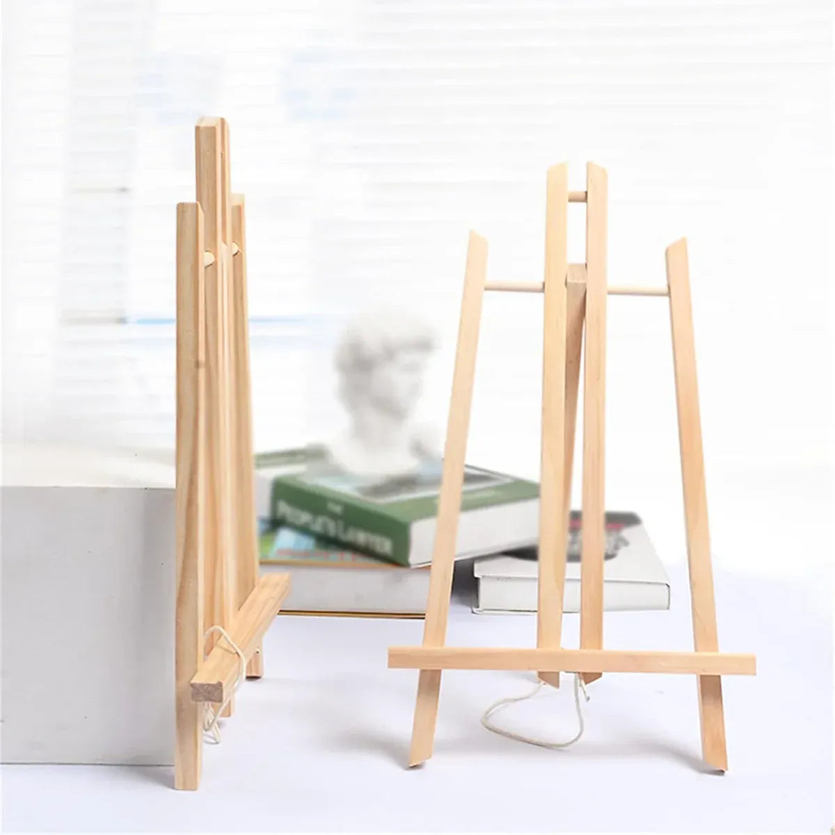 Tabletop Solid Wood Easel Adjustable Height Foldable for Art Sketch Oil Painting - 50cm