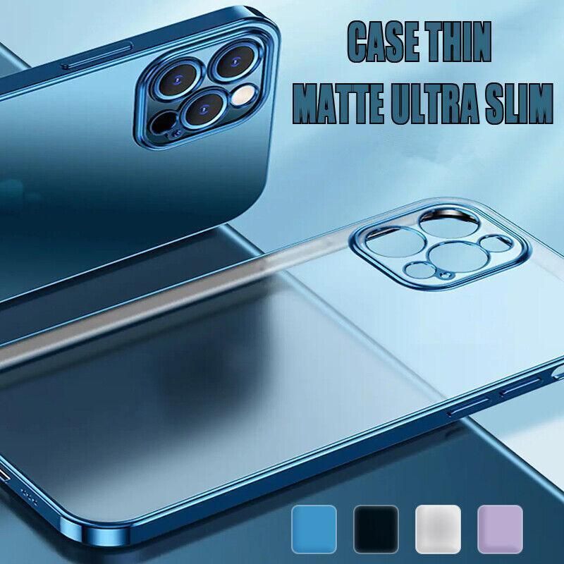 Blue For iPhone 13 12 11 Pro Max Case Thin Matte Ultra Slim Shockproof Clear Cover - iPhone 13 Mini