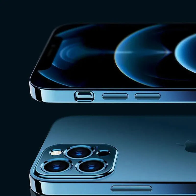Blue For iPhone 13 12 11 Pro Max Case Thin Matte Ultra Slim Shockproof Clear Cover - iPhone 13 Mini