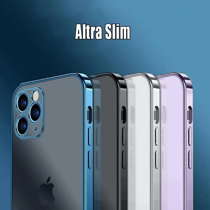 Blue For iPhone 13 12 11 Pro Max Case Thin Matte Ultra Slim Shockproof Clear Cover - iPhone 13 Pro