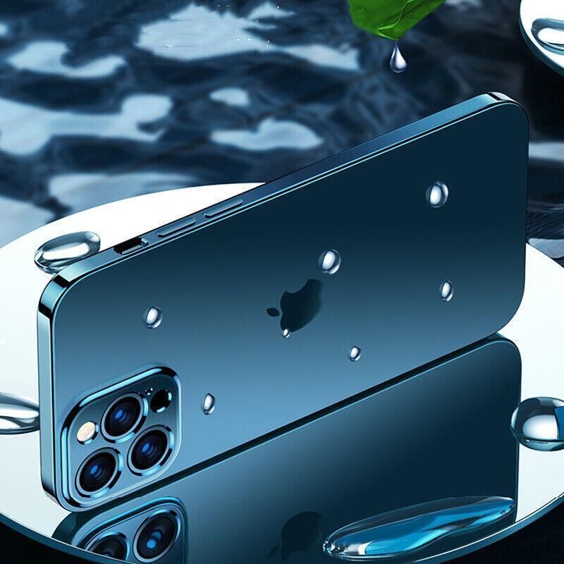 Blue For iPhone 13 12 11 Pro Max Case Thin Matte Ultra Slim Shockproof Clear Cover - iPhone XR