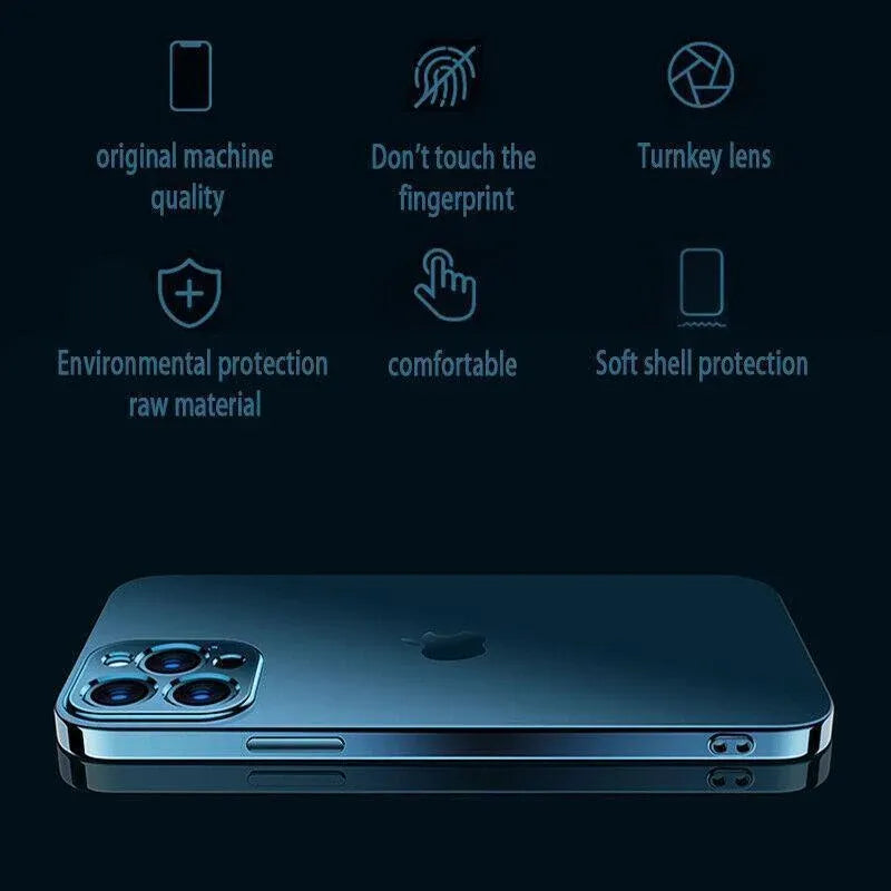 Blue For iPhone 13 12 11 Pro Max Case Thin Matte Ultra Slim Shockproof Clear Cover - iPhone XR
