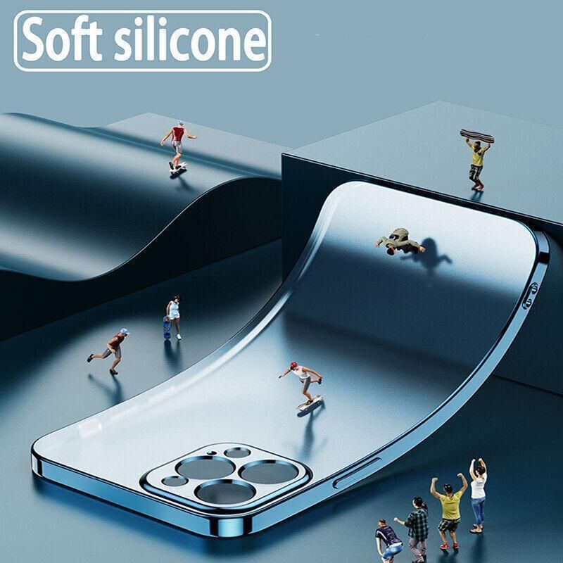 Blue For iPhone 13 12 11 Pro Max Case Thin Matte Ultra Slim Shockproof Clear Cover - iPhone XR