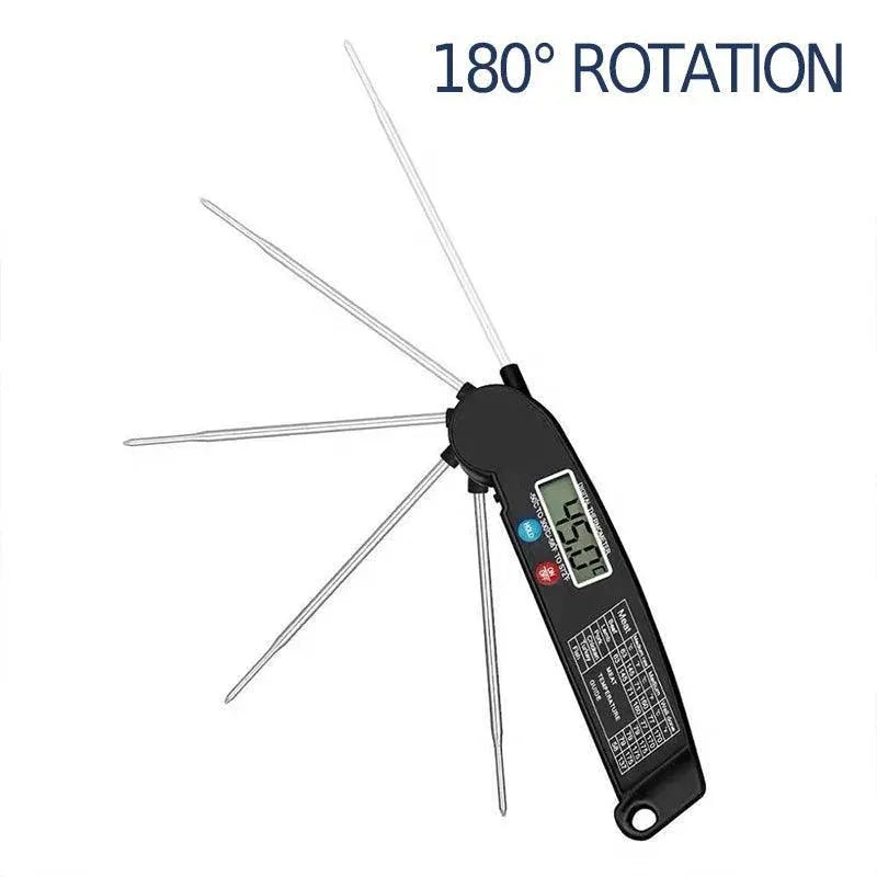 Foldable Digital Thermometer Probe Temperature Kitchen Cooking Food Bbq Meat Jam - Orange