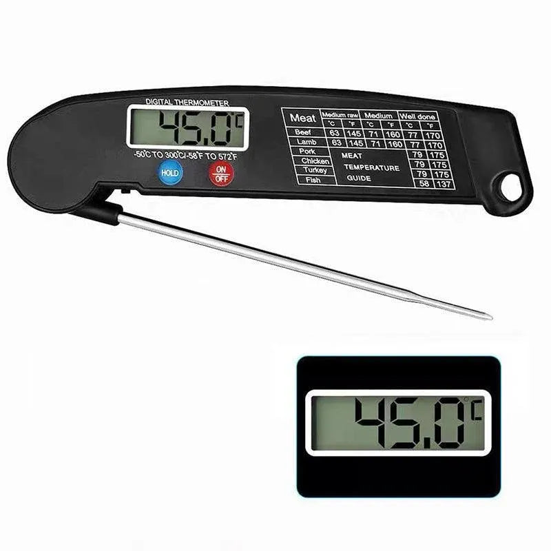 Foldable Digital Thermometer Probe Temperature Kitchen Cooking Food Bbq Meat Jam - Orange