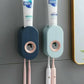 Automatic Toothpaste Dispenser Bathroom Wall-Mounted Rack Toothbrush Holder - Dark Blue