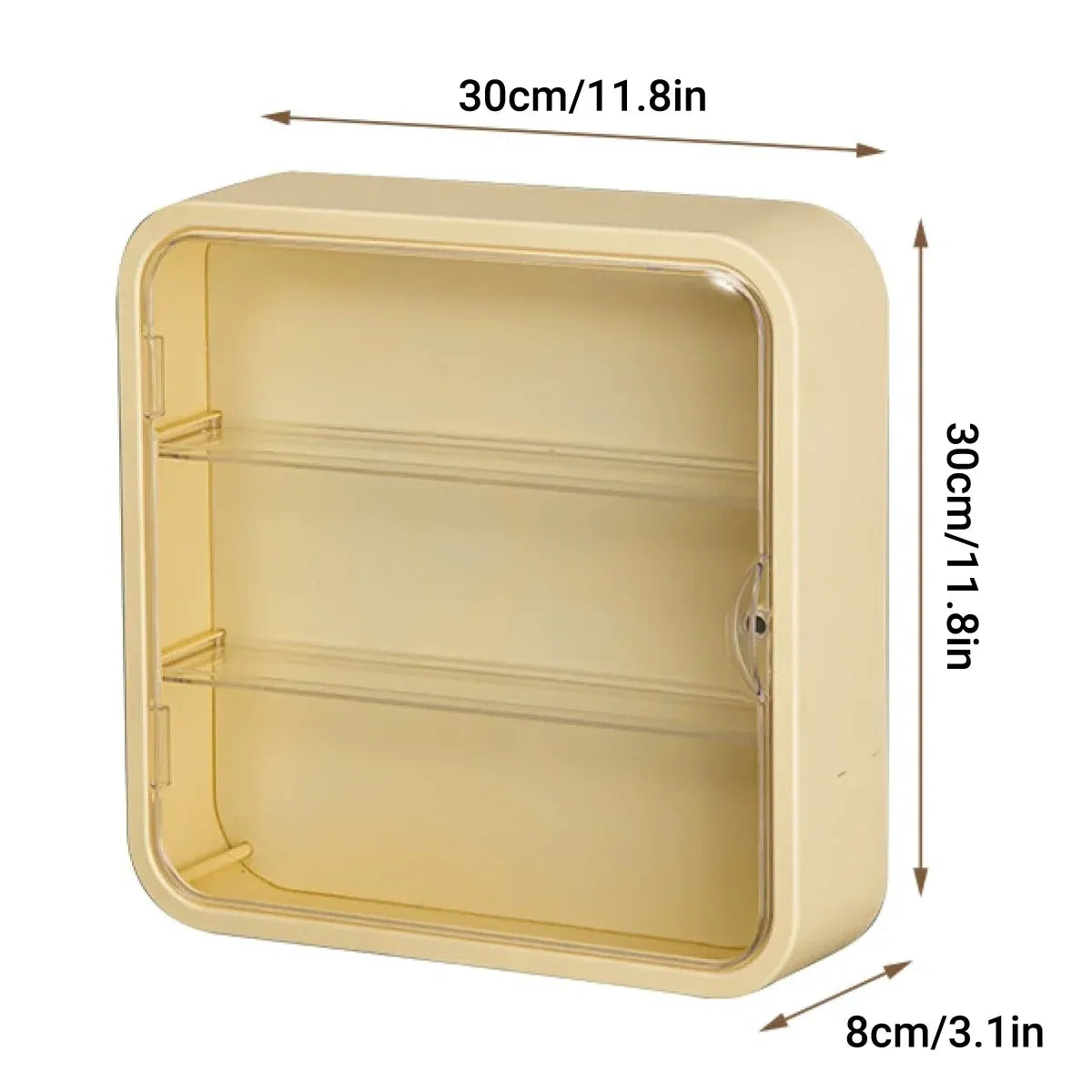 Wall Mounted Showcase Acrylic Figures Toys Display Case Dustproof Storage Box - Beige