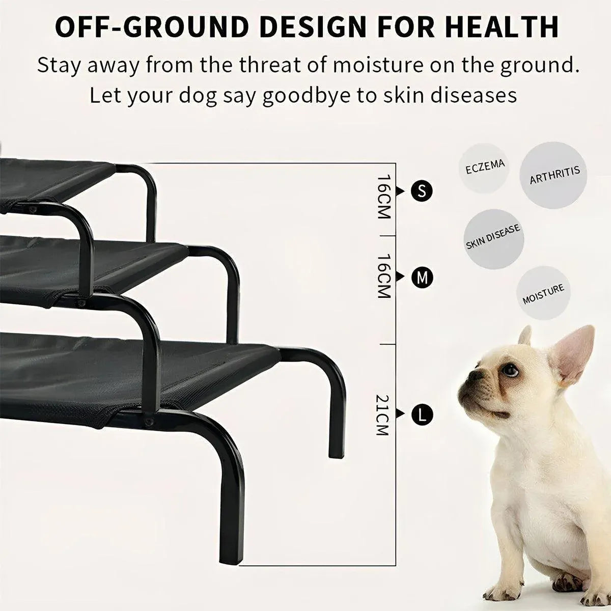 Heavy Duty Pet Raised Bed Elevated Trampoline Hammock Cat Dog Raised Deluxe - Replacement Mesh-L