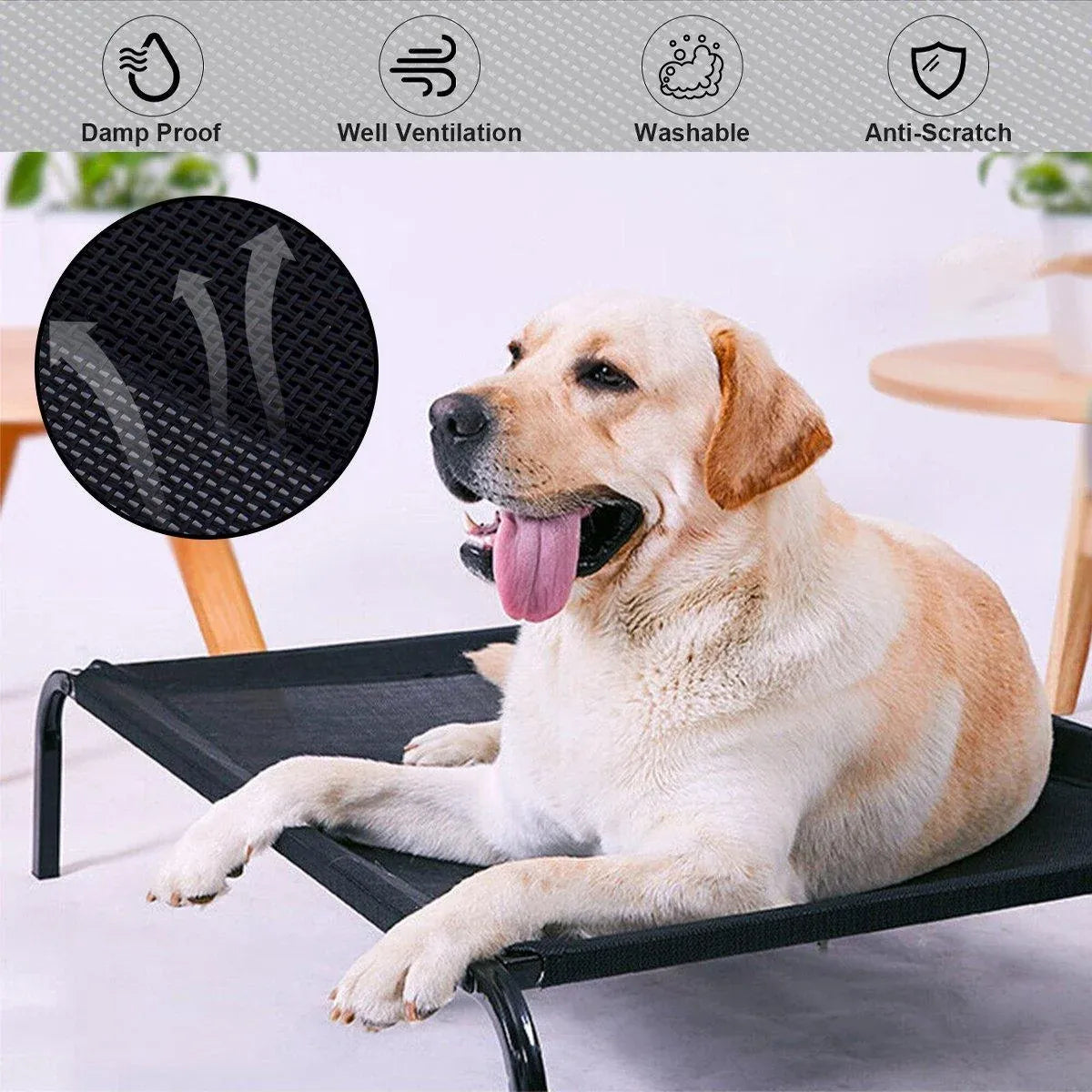Heavy Duty Pet Raised Bed Elevated Trampoline Hammock Cat Dog Raised Deluxe - Replacement Mesh-L