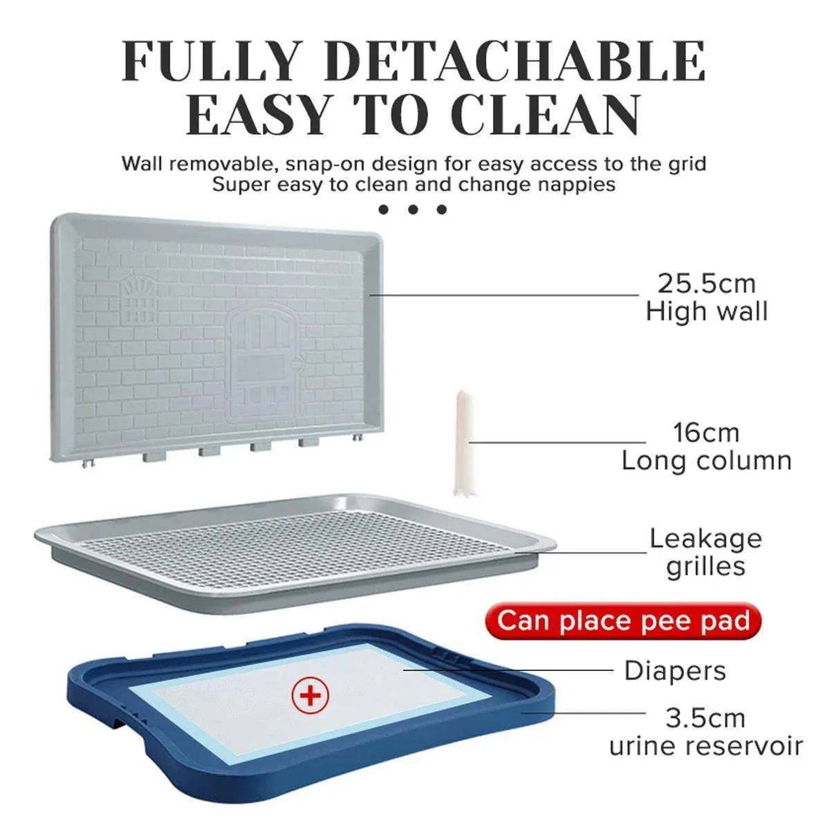 Pet Potty Training Pad Small And Medium-sized Dog Toilet Urinal Pee Tray - Blue
