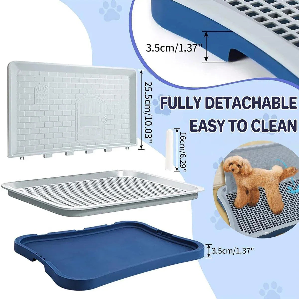 Pet Potty Training Pad Small And Medium-sized Dog Toilet Urinal Pee Tray - Blue
